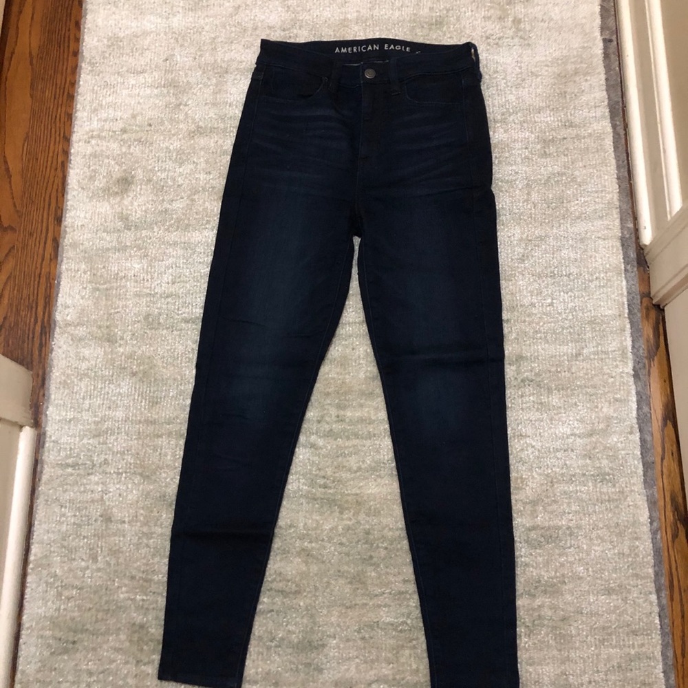 Navy high waisted jeans